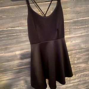 Black Cross Back Strap Dress